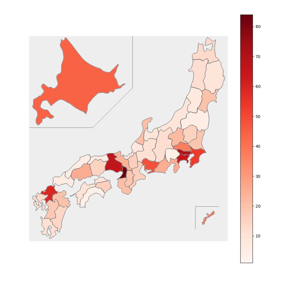 12球団合計 都道府県別 選手人数