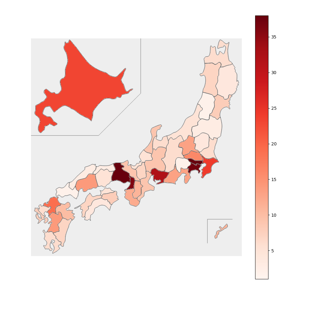 セ・リーグ 都道府県別 選手人数