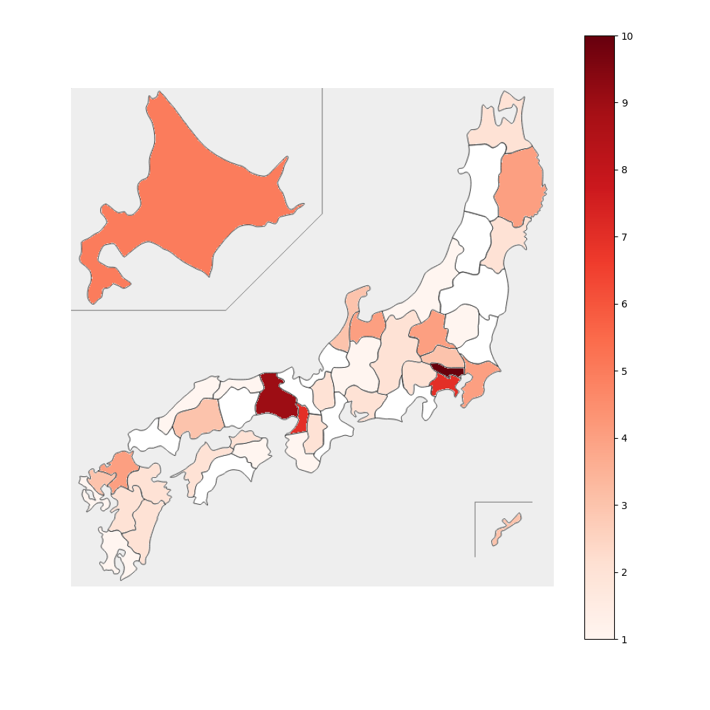 読売ジャイアンツ 都道府県別 選手人数