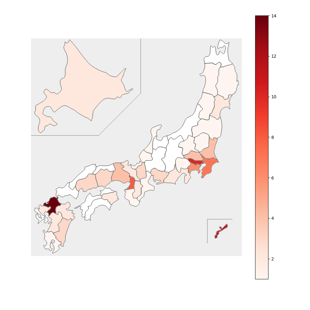福岡ソフトバンクホークス 都道府県別 選手人数
