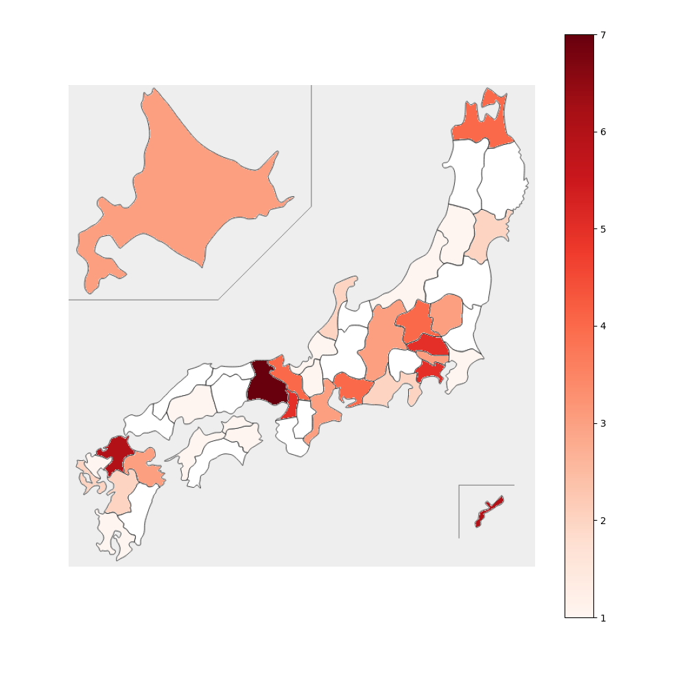 埼玉西武ライオンズ 都道府県別 選手人数